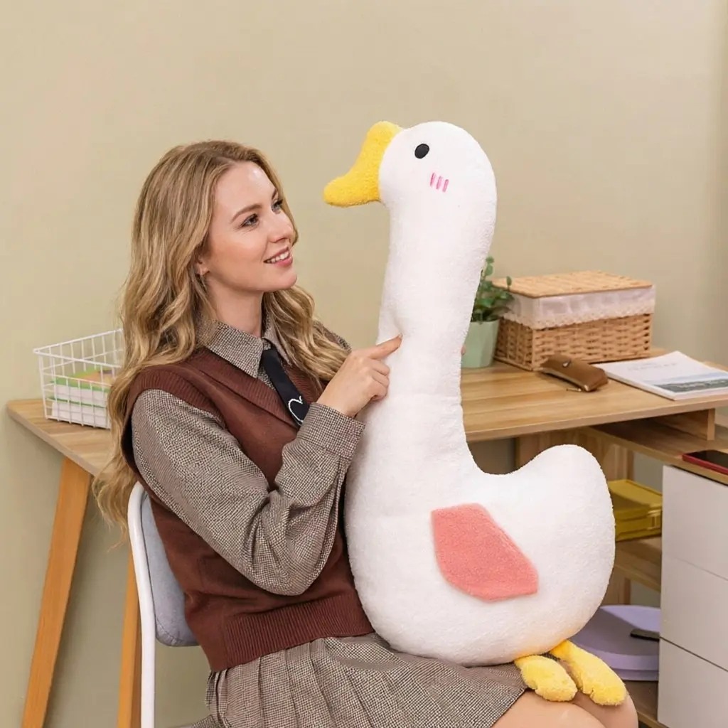 Giant Plush Duck Pillow, Ultra Soft Cuddle Companion, Perfect for Bed and Sofa, Stress Relief, Furniture Decor, Best Gift Idea