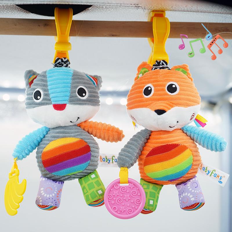 Baby Rattle Toys Animal Hand Bells Mechanical Octave piano Baby Music Rattle for Kid Bed and Stroller Elephant lion cow cat