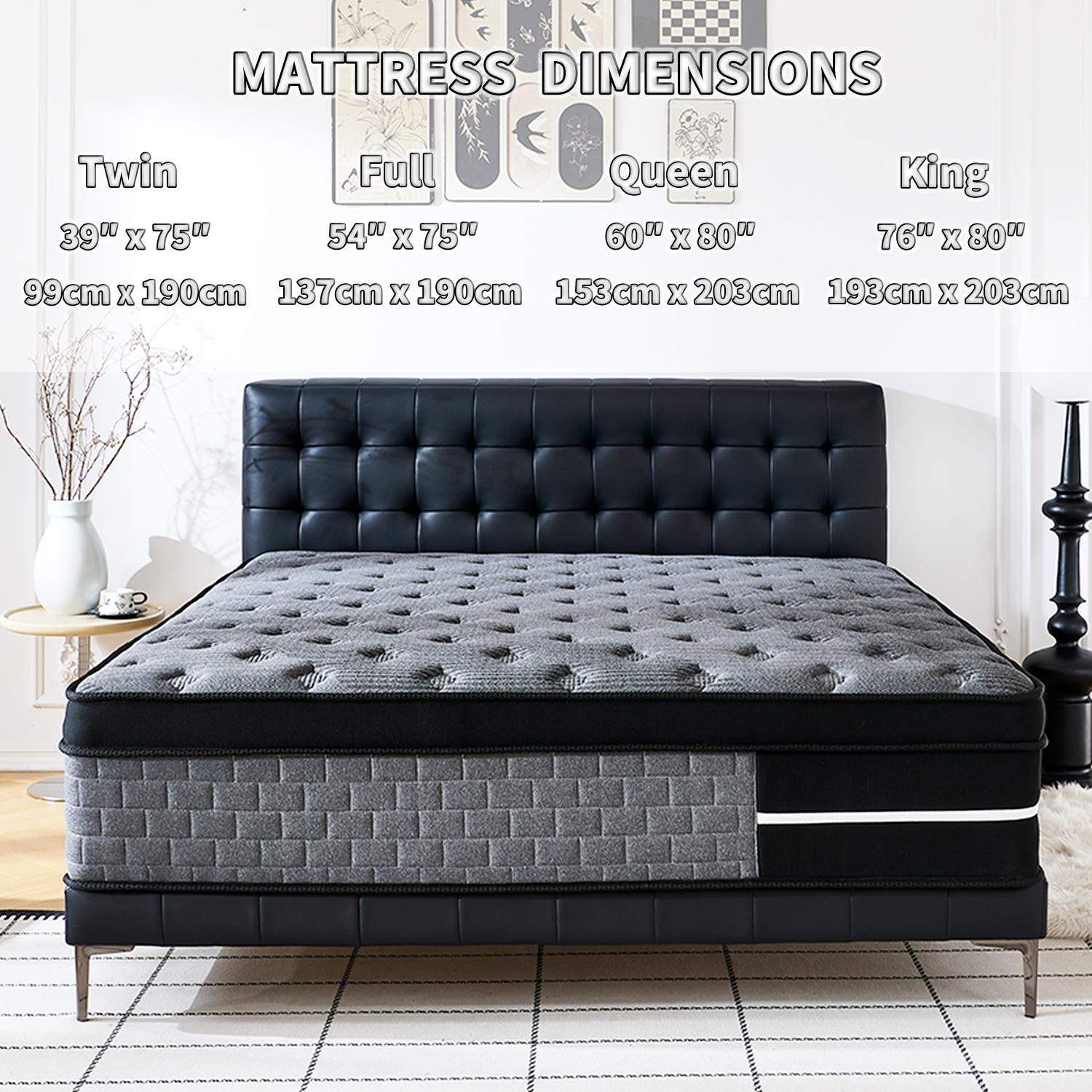 LODEIJA 8/10/12/14 Inch Twin Full Queen King Mattress Memory Foam And Spring Comfy ， Pressure Relief，Comfortable Sleep