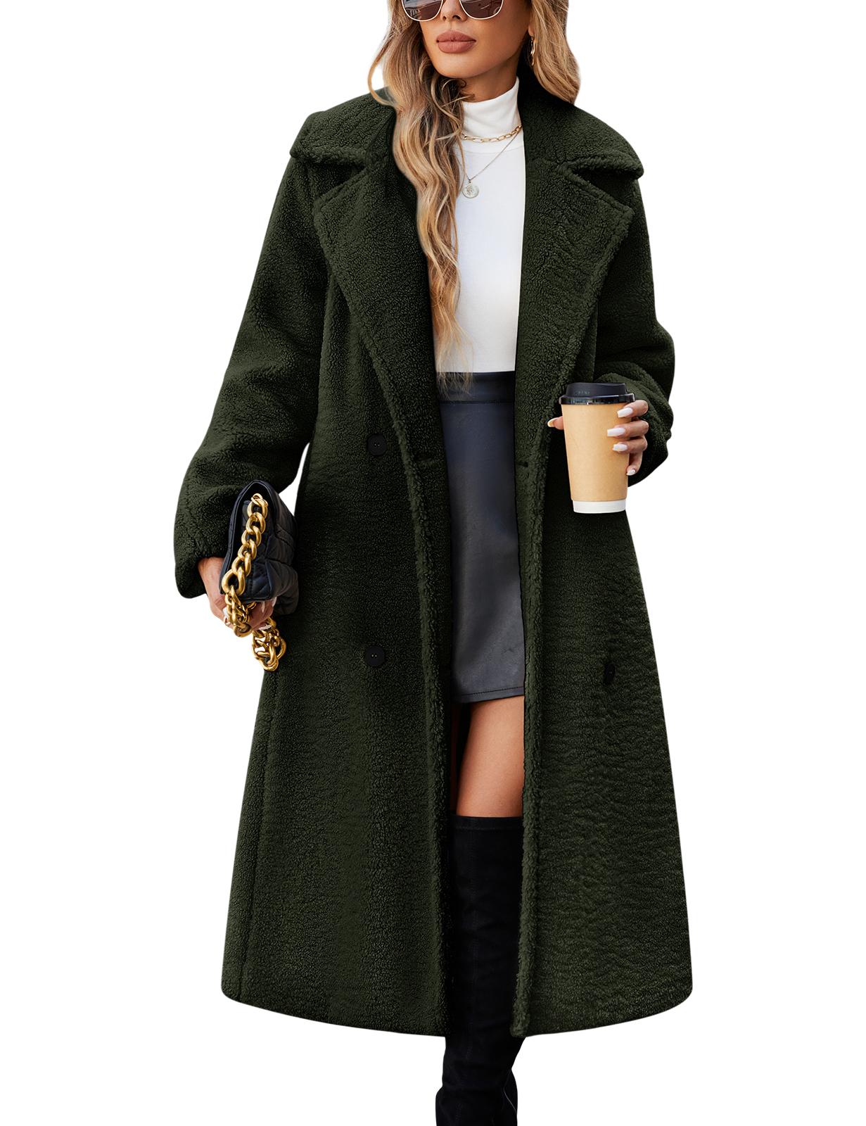 UMIPUBO Women's Fleece Winter Coat Fuzzy Lapel Open Front Long Cardigan Jackets Fluffy Faux Fur Warm Fashions Outwear
