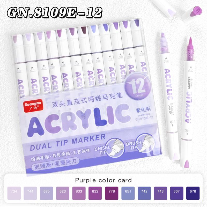 Acrylic Paint Pens Dual Tip Brush & Chisel Tip, Art Color Set Acrylic Paint Markers Automatic Ink Control,for Rock Painting,Ceramic,Wood, Canvas,Glass, Stone,Fabric,Card Making,DIY & Art Supplies, Acrylic Art Kit