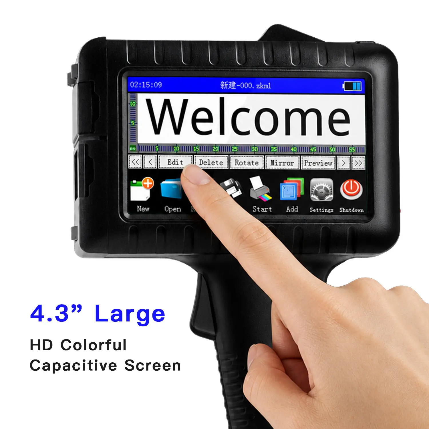 Smart Inkjet Printer Handheld with WiFi Bluetooth, Portable Coding Machine for Logo QR Code Date Printing on Any Surface