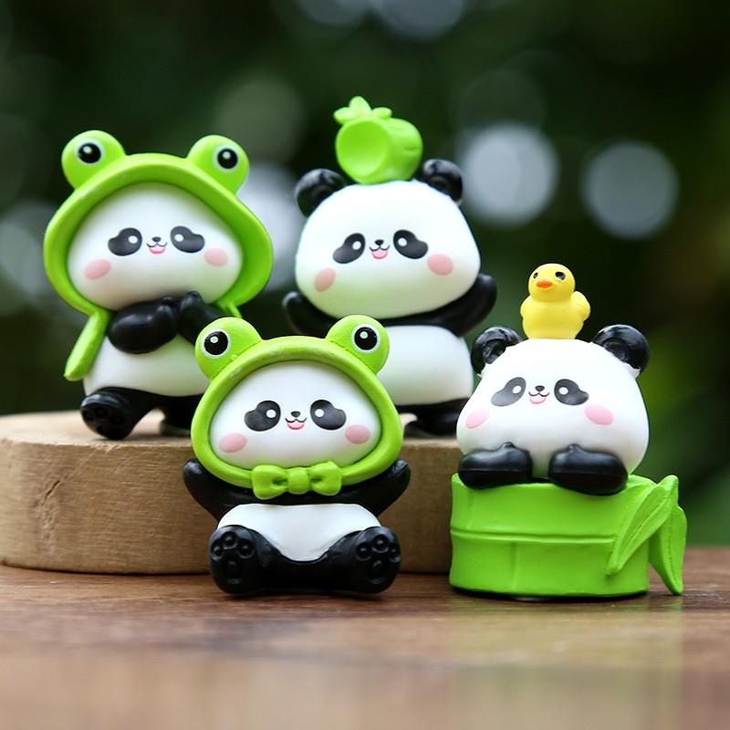 New Panda Plush Toy Set, Healing Desk Decor, Creative Office Trendy Cute Pet, Handmade Birthday Gift, Unique Collectible Figure