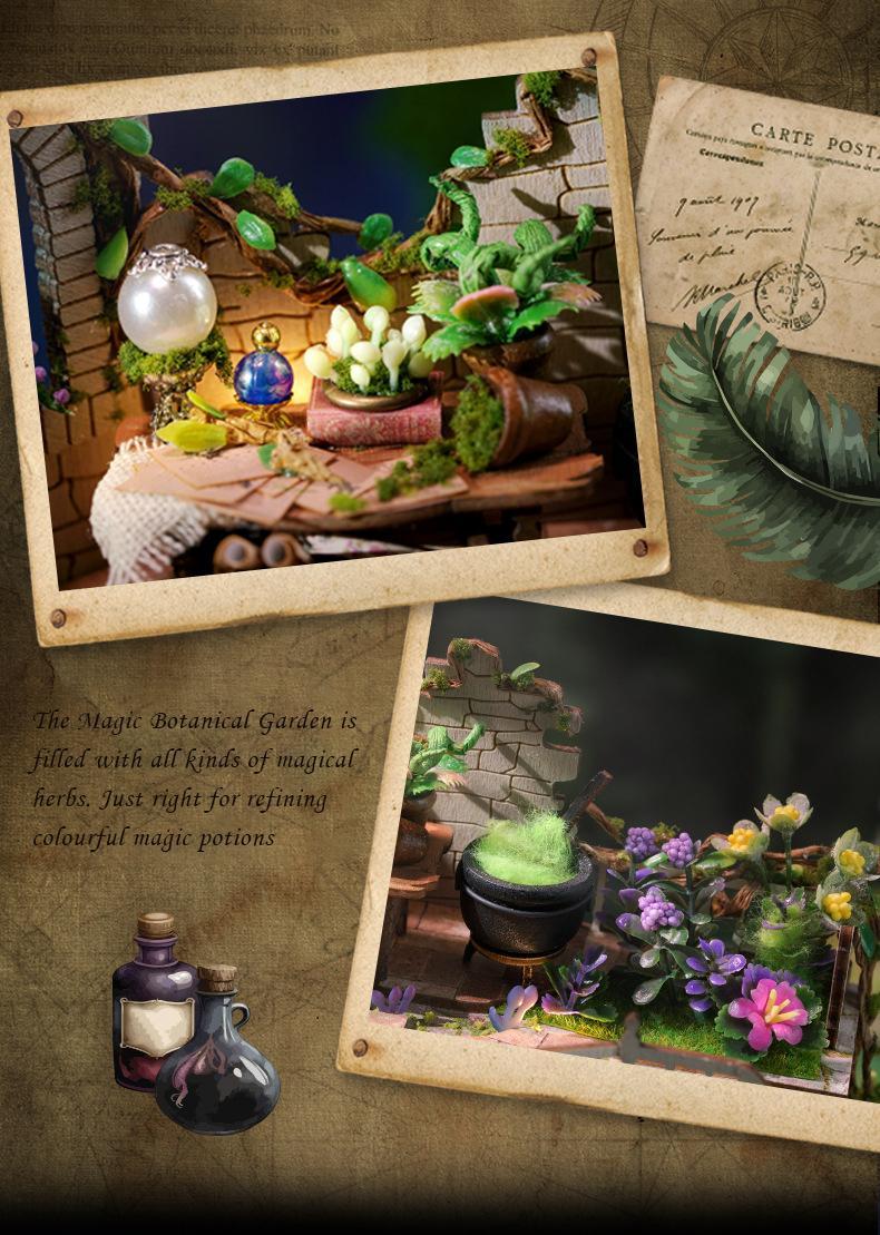 CUTEBEE DIY Decoration with LED Lights Creative Christmas Holiday Gifts for Adults Wooden House Kit Stem Building Block Magnetic Tiles