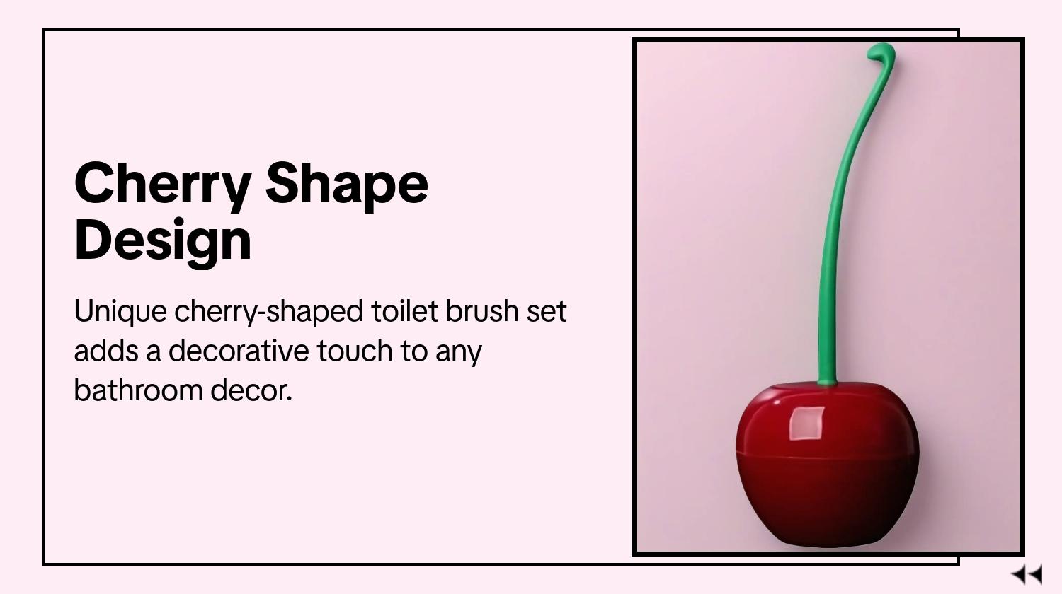 Creative Cherry Shaped Toilet Brush Set with Holder, 2-in-1 Cleaning Tool & Modern Luxury Decorative Ornament for Bathroom, Washroom, Vanity