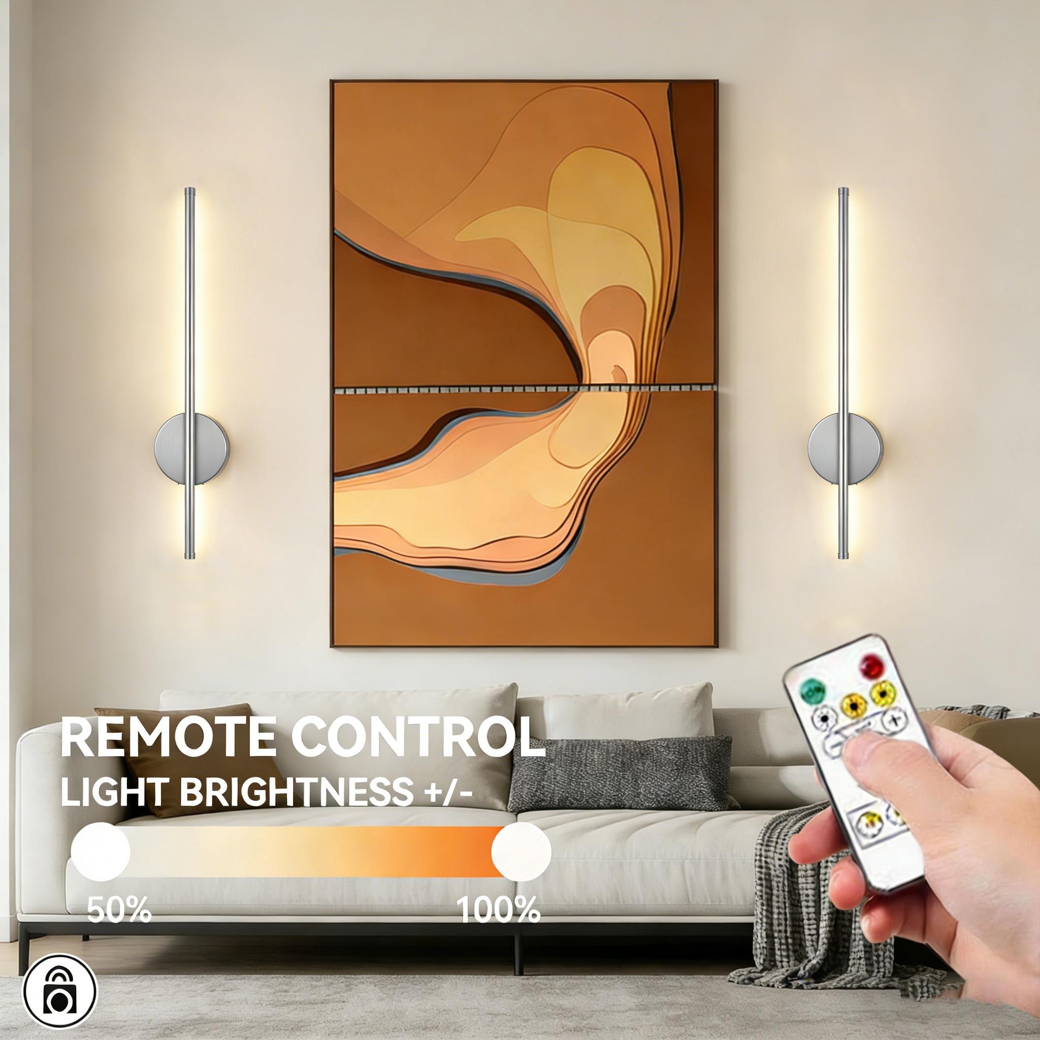 LED silver charging wall light strip wall light 50cm 1/2 piece stepless dimming aluminum charging wall light suitable for corridors, balconies, televisions, background walls, living rooms, bedrooms, bedside lamps, charging wall lights