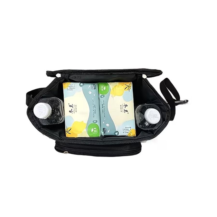 Cute Little Bear Stroller Storage Bag, Large Capacity Multi-Pocket Stroller Accessory, Convenient Baby Gear Organizer