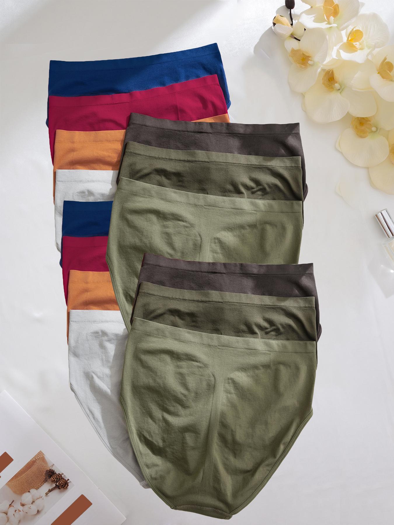 【Plus Size】 Solid Color Knicker, Soft Comfy Breathable Panty for Daily Wear, Women's Underwear for All Seasons