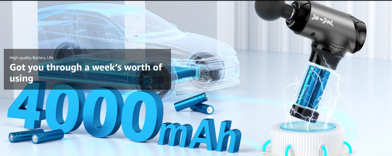 Bob and Brad T2 Massage Machine, Comfort Deep Tissue Percussion with 10MM Amplitude  Relieve Athlete Pain, FSA/HSA Eligible,Level Up Recovery Electric Massager Massager Rechargeable