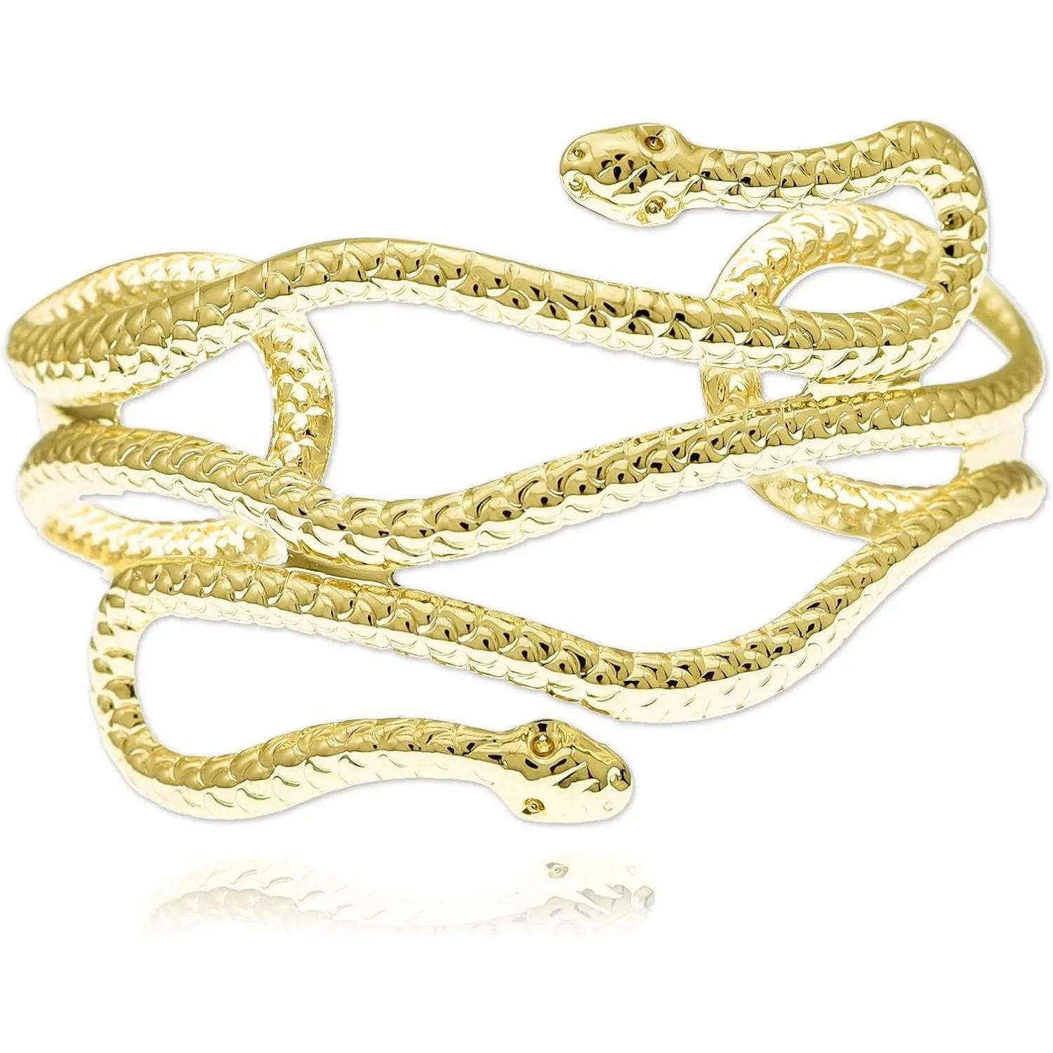 Chic Egypt Cleopatra Swirl Snake Arm Cuff Armlet Armband Open Bangle Bracelet 8cm Polycarbonate