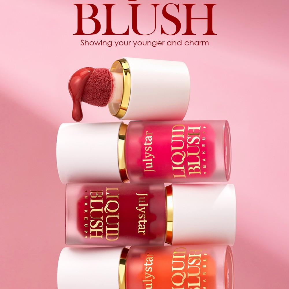 Julystar Liquid Blush Natural Glow, Hydrating Lightweight Formula, Easy Application, Beginner-Friendly, Long-Lasting Color, Perfect for All Skin Types