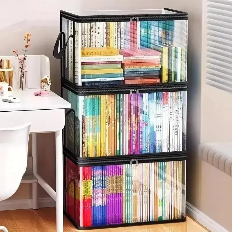 Large Clear Thick Plastic Storage Box with Hinged Lid, Heavy-Duty Durable High-Capacity Organizer for Home, Moving, Attic Large Clear Thick Plastic Storage Box with Hinged Lid, Heavy-Duty Durable High-Capacity Organizer for Home, Moving, Attic