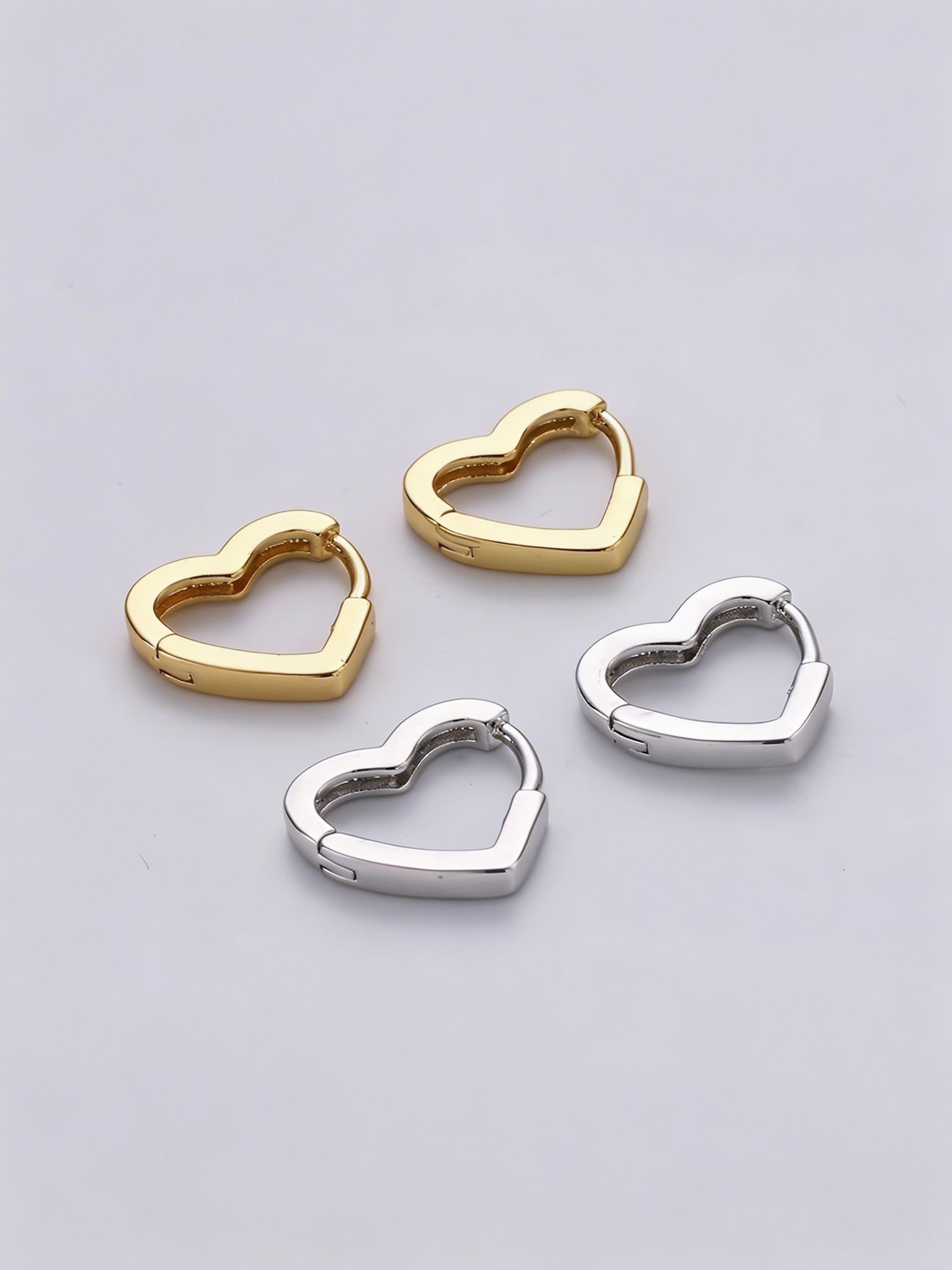 Heart-Shaped Earrings, Low Allergy High-Quality Stainless Steel, Elegant and Simple, Perfect for Daily Wear or Party Decor, Creative Valentine's Gift
