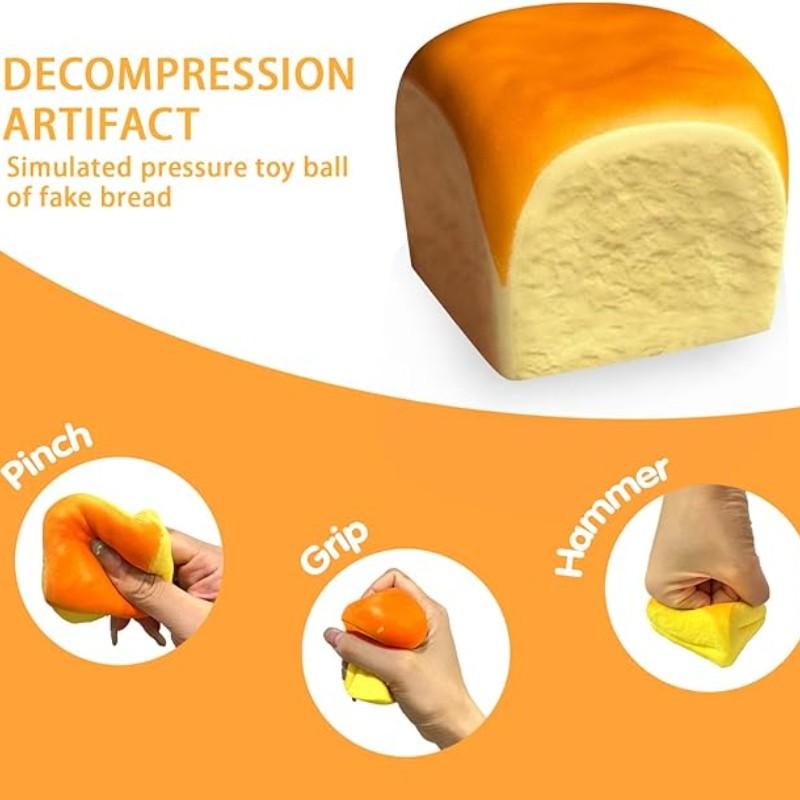 Bread Squishy Stress Toy - 1/2/4 Pcs Butter Slow Anxiety Squishy Stress Ball, Stress Relief Squishy, PU Material Fidget Toy, Unisex, Ideal for Office or Party Favor