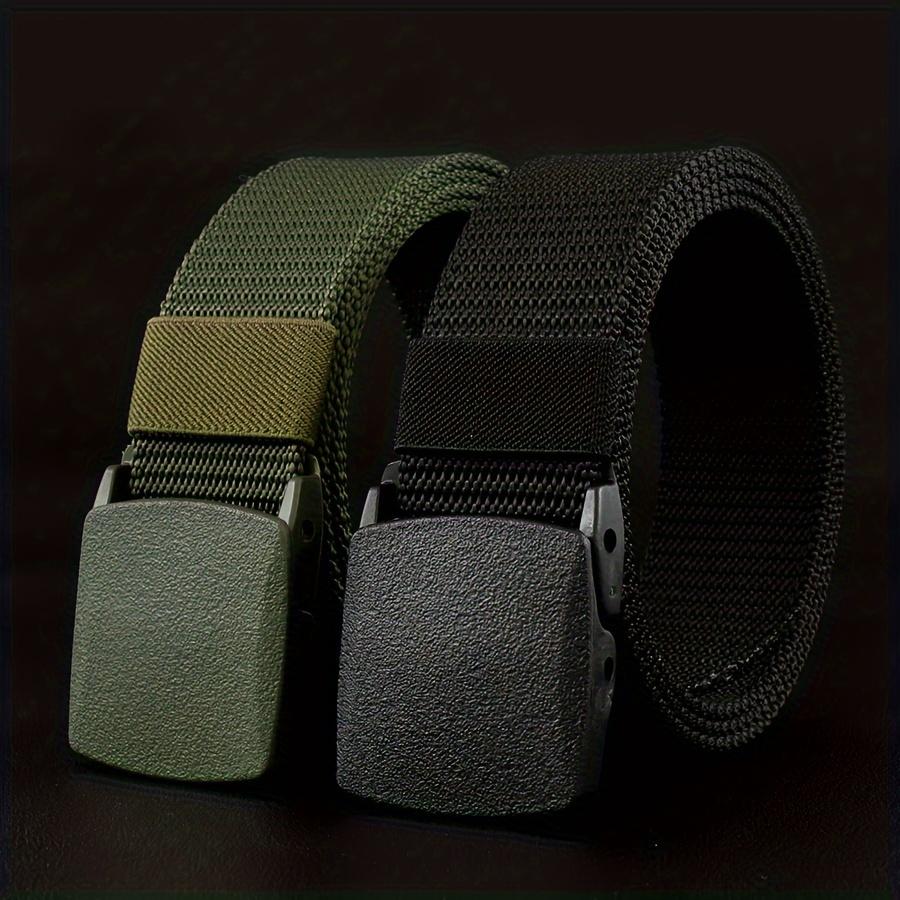 Nylon belt for both men and women, non-metal buckle, hypoallergenic, suitable for young people, outdoor leisure, smooth buckle nylon belt, passes security checks, trendy sports belt