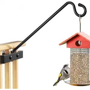 12-Inch Deck Bird Feeder Hanger for Railing, Outdoor Decor Plant Hanger, Balcony Railing Hook 22LB Capacity for Hanging Plants, Bird Feeders, Lanterns, Wind Chimes