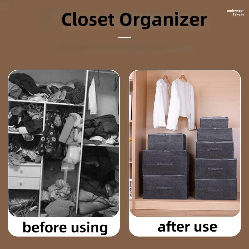 Large Capacity Stackable Storage Box, Space-Saving Multi-Functional Organizer, Durable Fabric, Ideal for Closet Bedroom Car Desk, Folding Storage Boxes