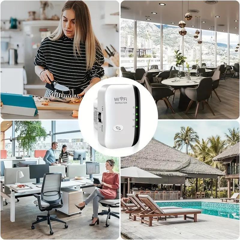 QKZ WIFI 300Mbps Repeater, Signal Amplifier, Enhances Signal and Extends Coverage, Wireless Network Repeater for Home Office, Home Accessories wifi repeater wireless network repeater