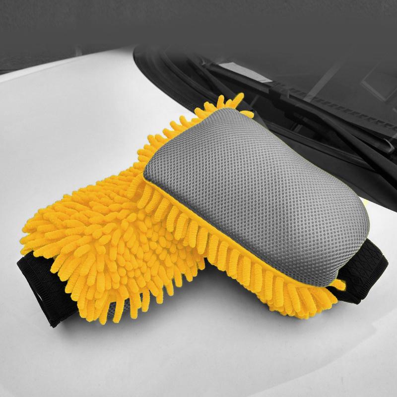 Car Cleaning Glove, Double-sided Car Wash Mitt, Thick Car Cleaning Mitt, Anti-scratch Car Cleaning Tool, Home Kitchen Plush Glove Tool