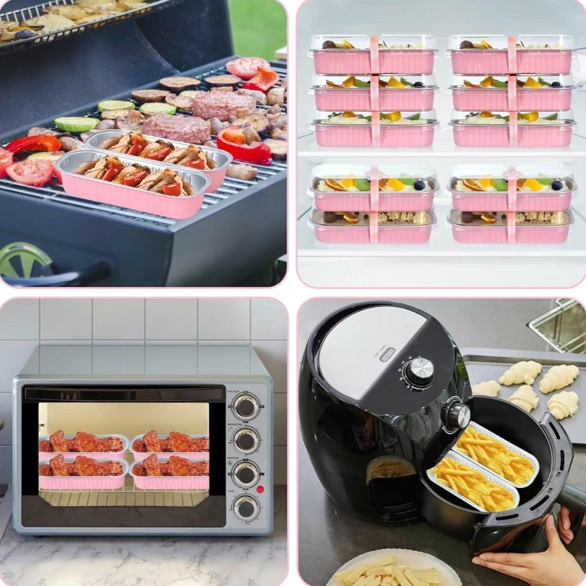 100/50-Pack Disposable Mini Loaf Pans with Lids  Aluminum Foil Rectangular Bakeware - Perfect for Desserts, Meal Prep & Takeout!
