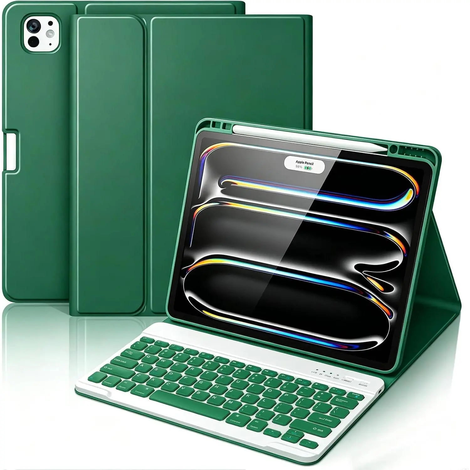 for iPad Pro 13 inch Case with Keyboard (M5/M4) 2025/2024, Green