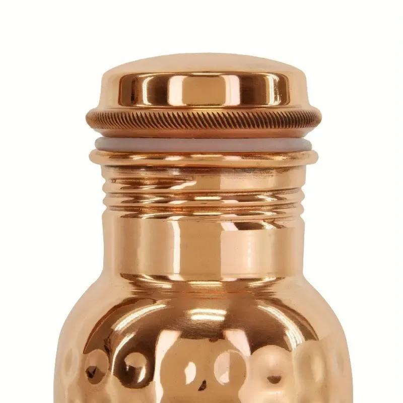 34 Oz (1000ML) Copper Water Bottle, Elegant Hammered Design, Leak-Proof Lid, Durable & Hygienic, Handmade in India, Reusable, Ideal for Fitness Enthusiasts
