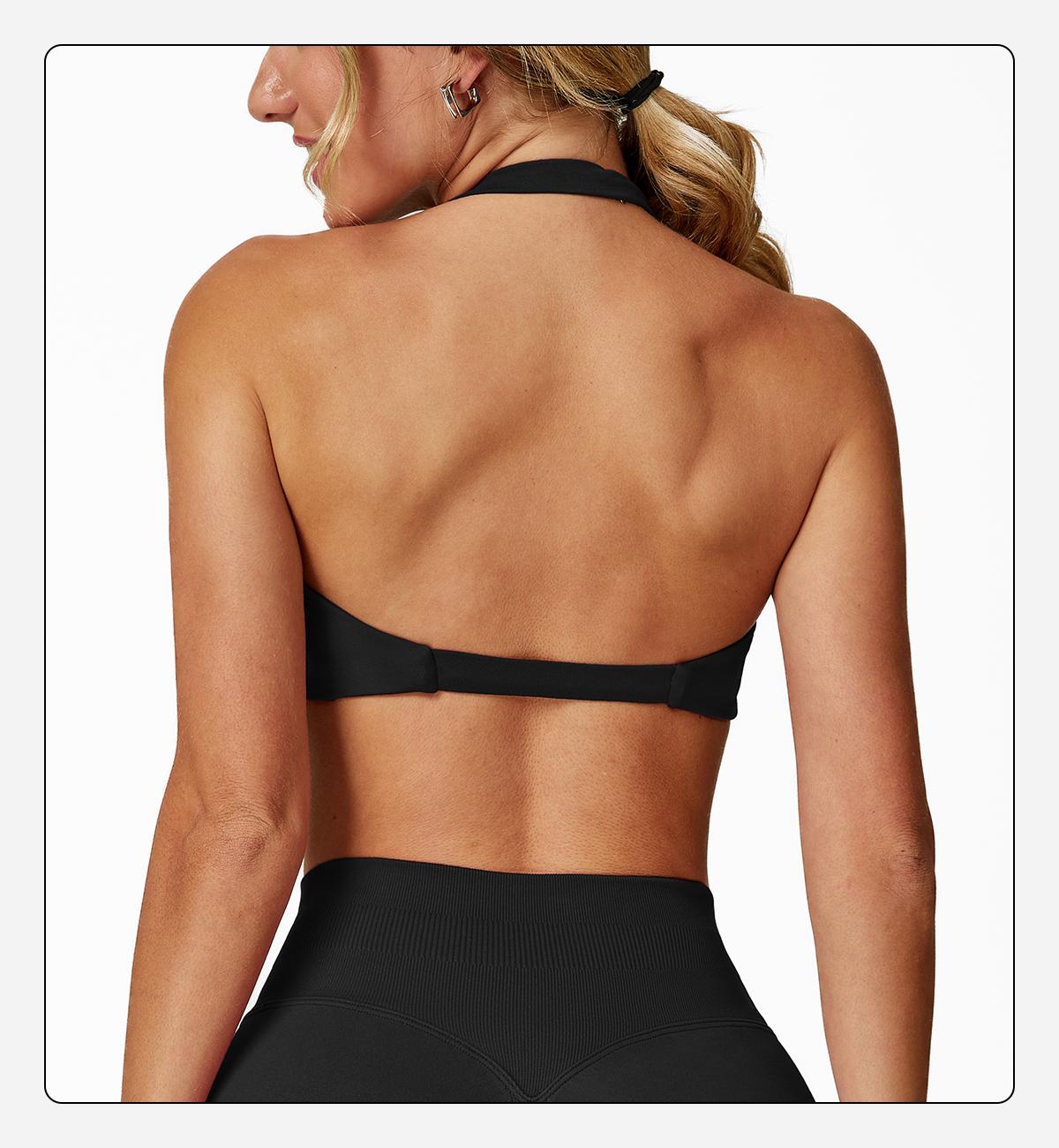 MFVIM Women's sports underwear, sexy hanging neck twist design sports underwear built-in bra pads, comfortable and skin-friendly, four seasons can wear, running gym workout sports underwear SpringStatements