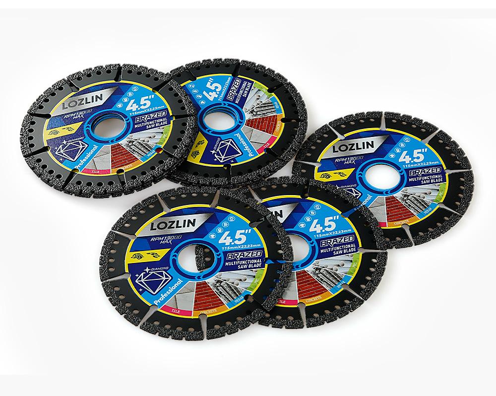 LOZLIN 4.5" 1PCS/3PCS Multi-Material Cutting Blades - Dry Cut Metal,  Tile, Stone & Plastic - Angle Grinder Saw Blades for Cast Iron & Marble (115mm) Tool Accessories summervibes