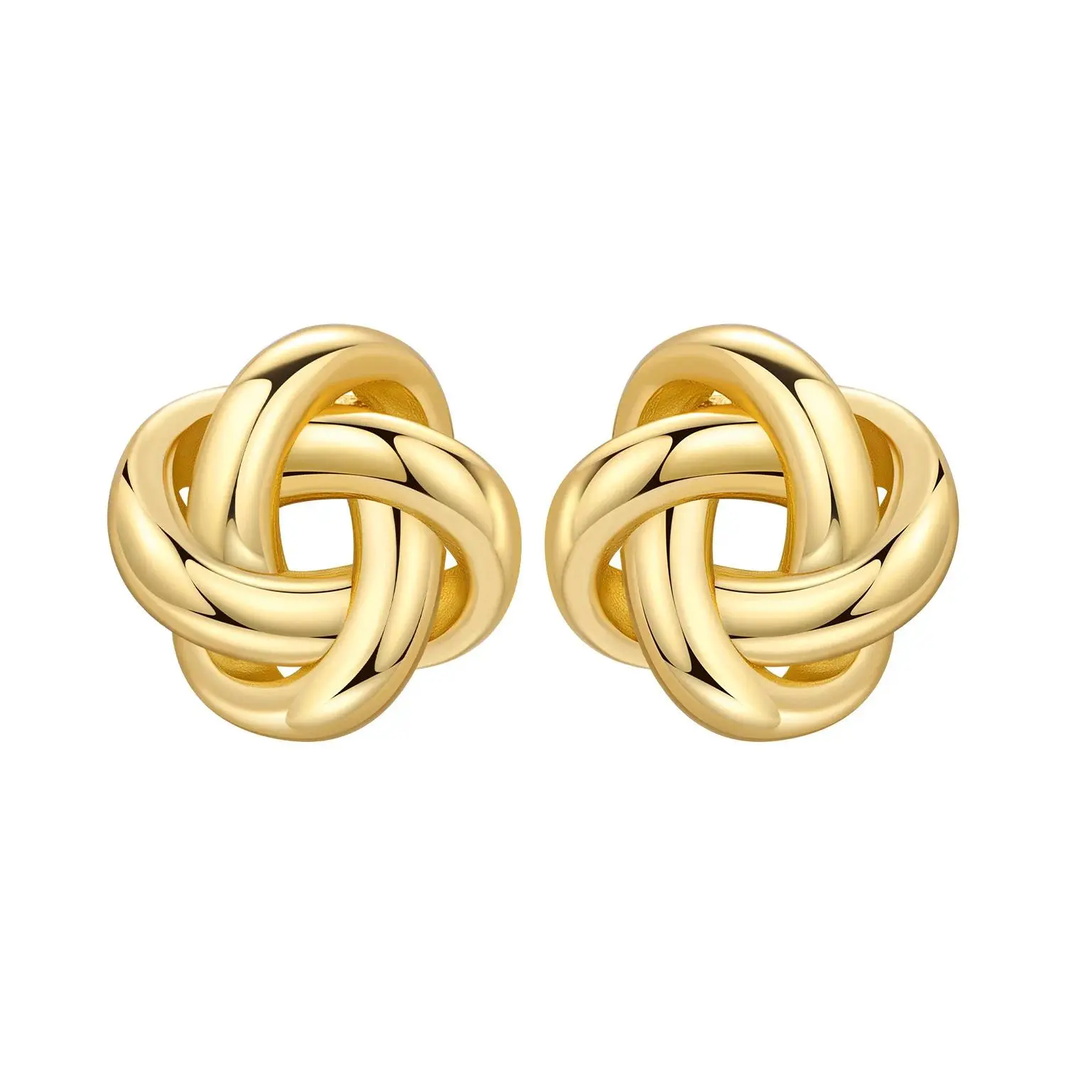 Orstarry S925 Sterling Silver 18k Gold Classic Knot Stud Earrings For Lady S925 Jewelry Party Anniversary Trendy Gifts