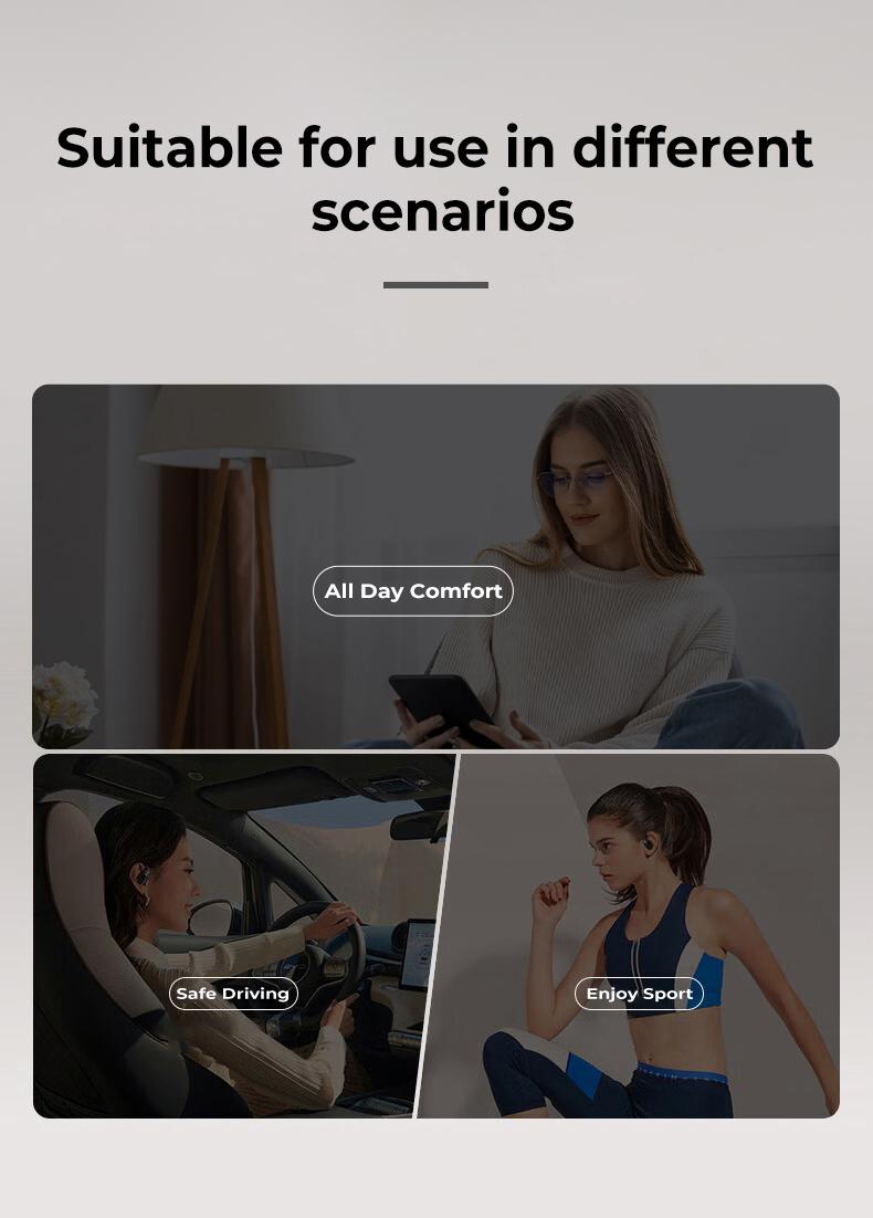 ERAZER XP6 Translation Wireless Earbuds With Translate APP Open Free Wireless Bluetooth Earphones For Listening To Music&Calling, LED Lights Touchscreen, Ergonomic Ear Hooks, Ultra-Comfort,Translator Wireless Headphones,Support 150 languages,30H Playtime