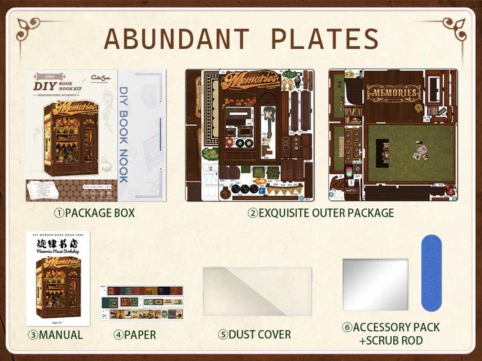 CUTEBEE DIY 3D Book Nook Kit Memories Music Bookshop – Miniature Wooden Music & Bookstore Streetscape with LED Light, Handmade Tiny House Decor | Holiday, Christmas and Black Friday Gift CUTEBEE DIY 3D Book Nook Kit Memories Music Bookshop – Miniature Wooden Music & Bookstore Streetscape with LED Light, Handmade Tiny House Decor | Holiday, Christmas and Black Friday Gift