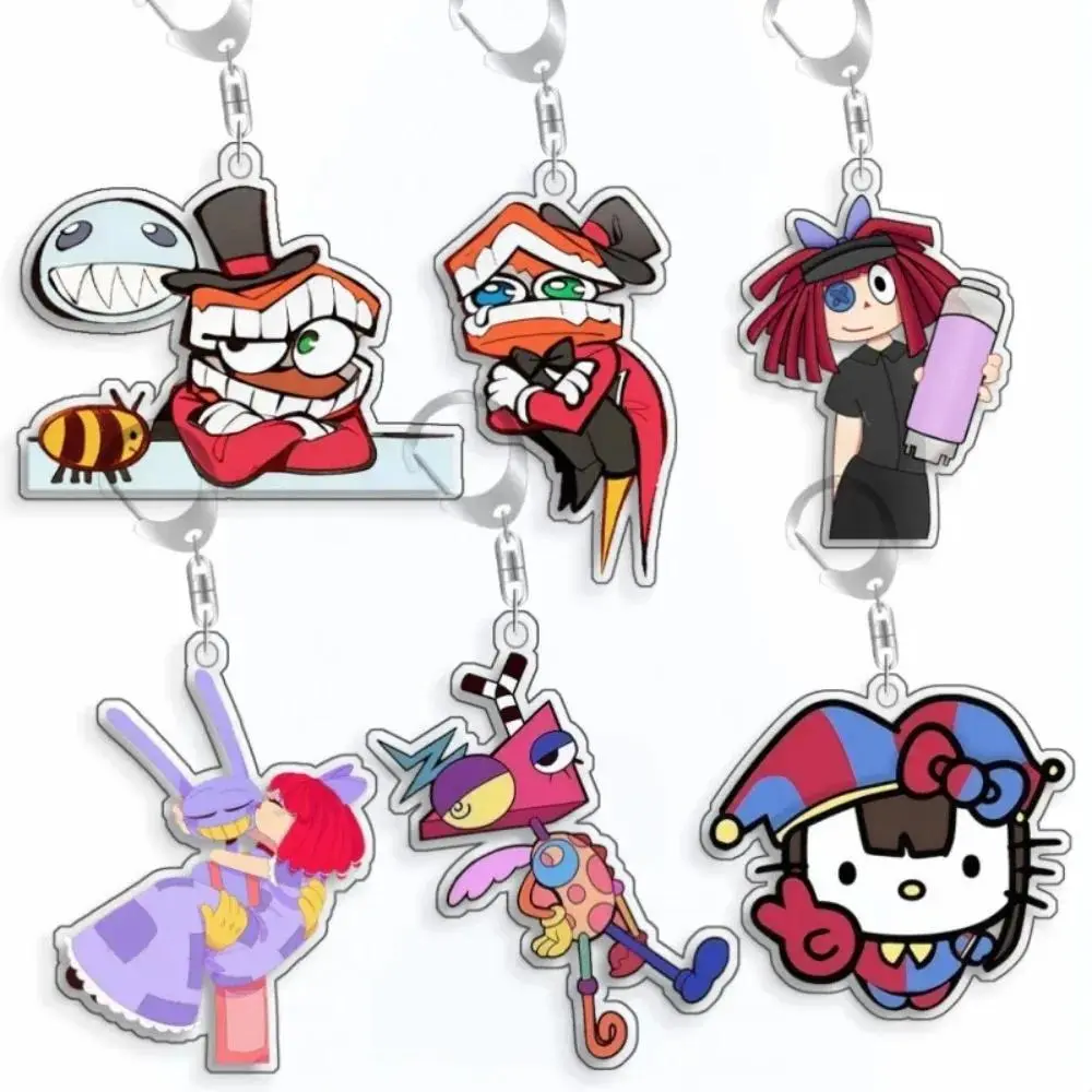 For The Amazing Digital Circus Caine Jax Pomni Ragatha Gangle Acrylic Selfmade Cute Cartoon Anime Keychain Pendant Toy Gifts 5cm