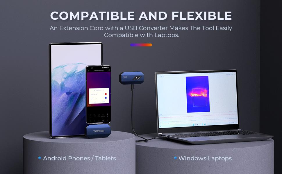 TOPDON TC001 Thermal Camera for Android, 256x192 IR High Resolution, Thermal Imaging Camera, Thermal Imager - Optimized Temperature Accuracy, Works for Smartphones and Tablets & PC(not for iOS)