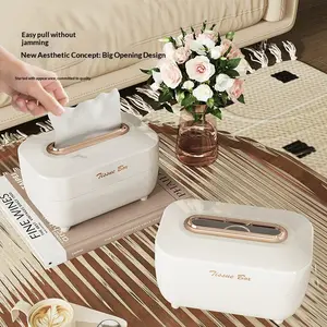 Luxury Plastic Spring Paper Towel Holder, Home Living Room Office Bathroom Use, Automatic Rising Paper Towel Dispenser
