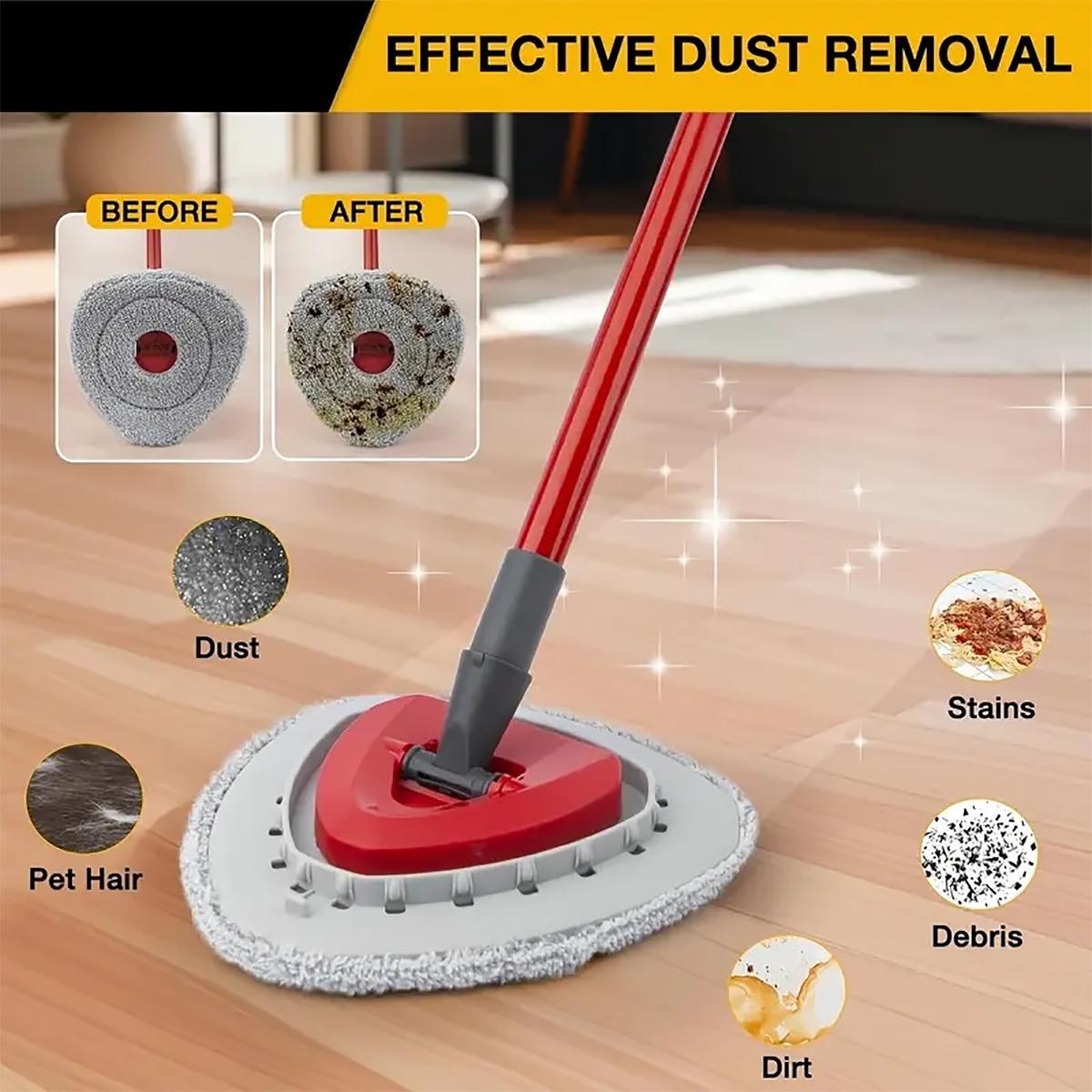 4/5Pcs Spin Mop Replacement Heads+1 Plastic Pads, Compatible with O-Cedar Easywring 1 Tank& Rinseclean 2Tank Systems, Soft Microfiber Reusable Cleaning Pads Cleaning Supplies, Microfiber Mop Refill