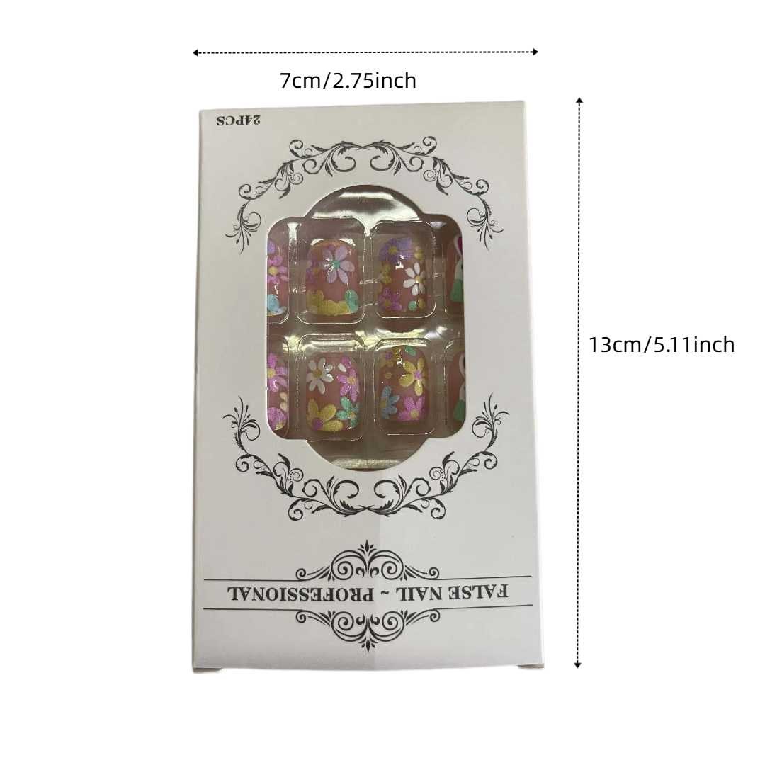 24pcs Short Square Nails, Classic Polka Dot Heart Design, Detachable Nail Art, European Style, Trendy Manicure Set