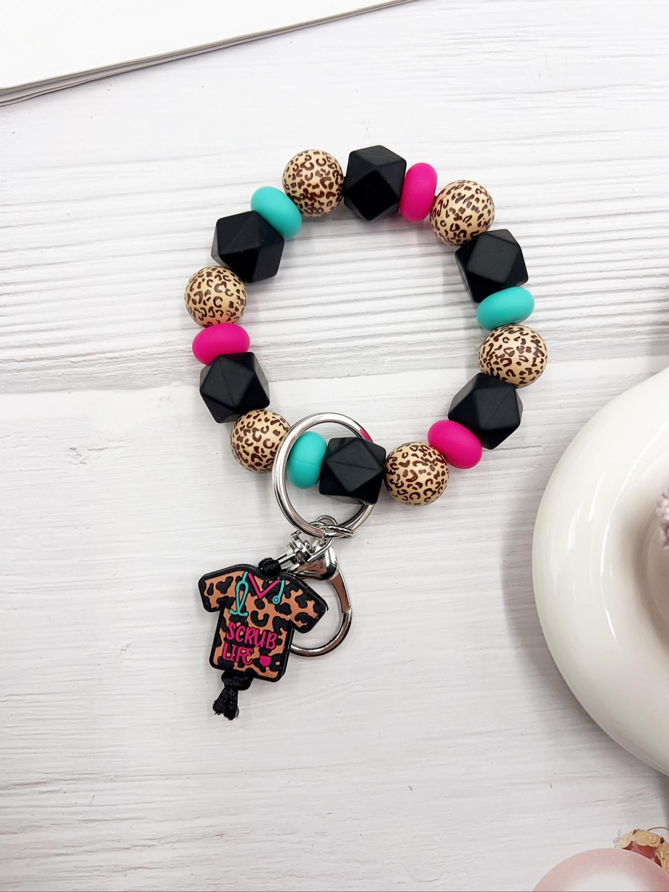 Cute Beaded Design Keychain, Novelty Keychain for Women & Men, Stylish Keychain, Trendy Cute Keychain, Fashion Accessories for Daily Bag, Key Decor, Thoughtful Gifts for Healthcare Workers, Handmade Keychain