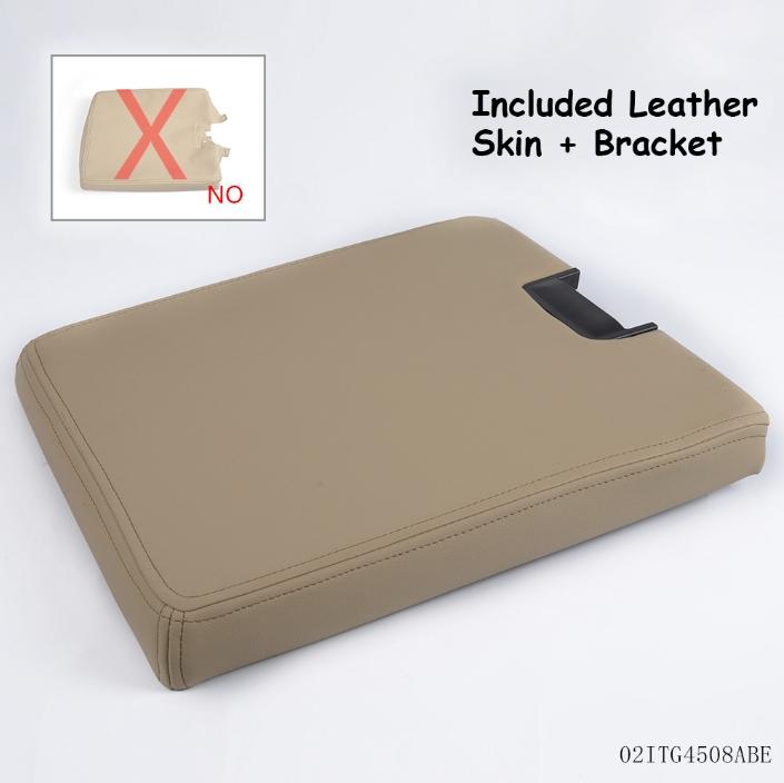 CROSSDESIGN Fit For 2007-2014 Chevy Silverado GMC Center Console Lid Pull Over Cover Armrest Pad Beige
