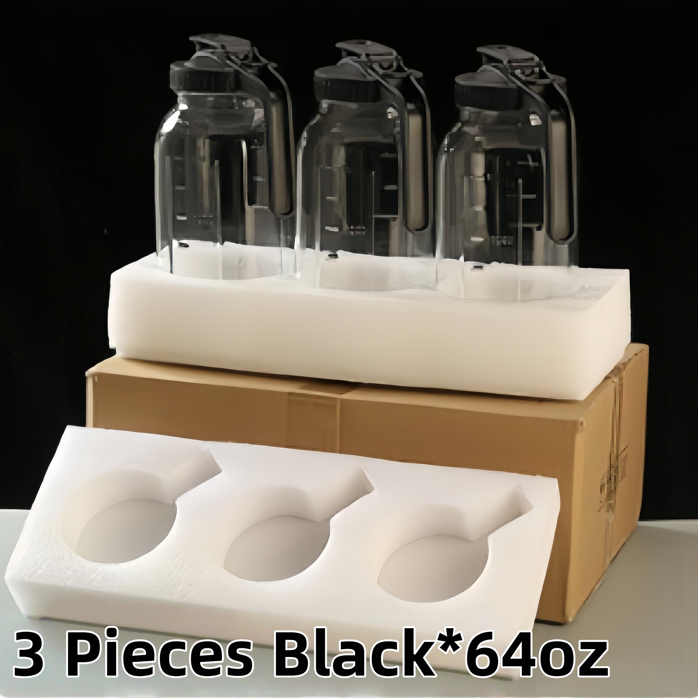 Bestseller 3PCS 64oz Glass Water Pitcher with Flip Top Lid and Handle Leakproof Wide Mouth Mason Jar Style Beverage Container with Scale for Cold Water Ice Water Cold Brew Iced Coffee Tea Juice Milk Homemade Drinks for Home Kitchen Fridge Office Picnic