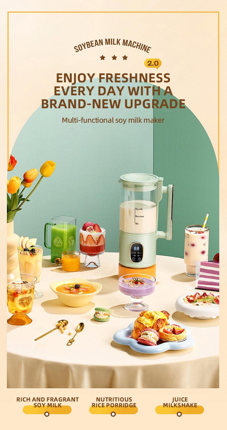 Automatic Multifunctional Household Soymilk Maker, No Cooking or Filtering Needed, Includes Juice Blender, Oatmeal Smoothie Machine, Nut Milk Machine