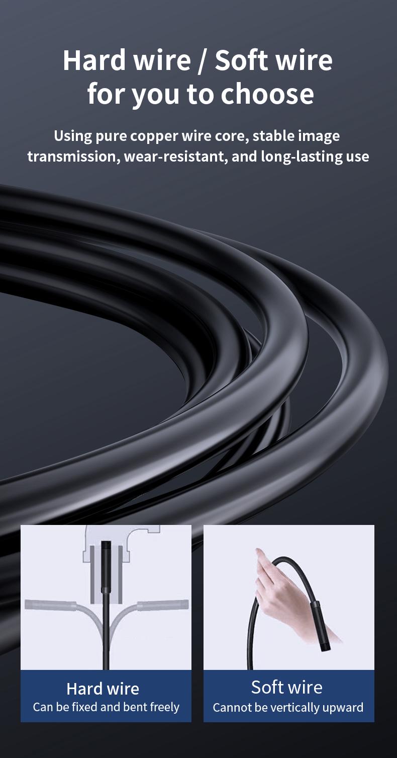 Endoscope Camera with Light,HD Borescope Tools,Adjustable LED Lights, Photo and Video Recording,Semi-Rigid Snake Camera, IP67 Waterproof Inspection Borescope for Android Phones and Laptops for Automotive Repair, Plumbing Sewer,HVAC,Men Tools Cool Gadgets