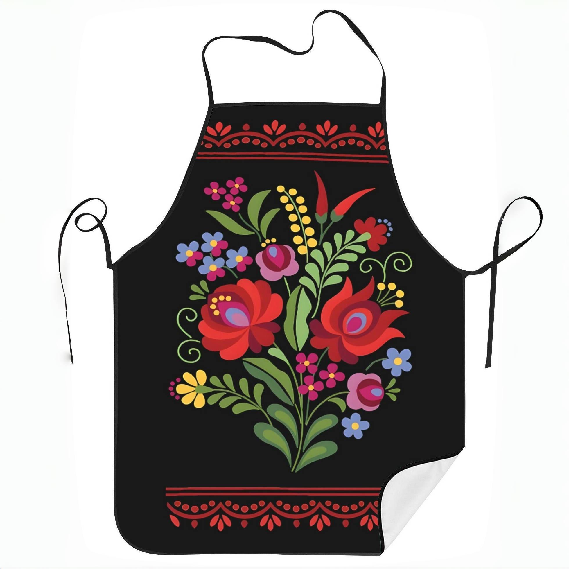 Heart Pattern Polyester  Apron, 1 Count Breathable Kitchen Apron, Cooking Apron  for Women, Valentine's Day Gift, Mother's Day Gift,Nails Design Tool, Nails Art,Nails Ideas,Kitchen Accessory