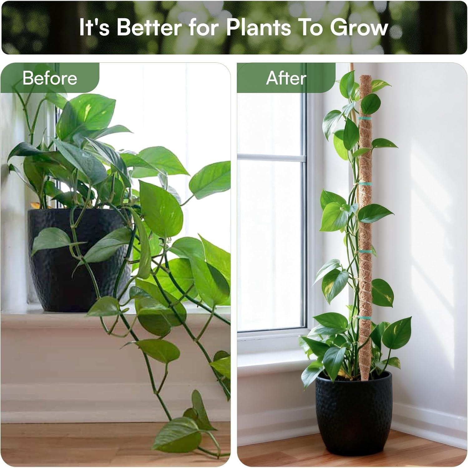 2 Pack 28'' Bendable Moss Pole Monstera  Support for Indoor Climbing , Tall  Stick Support Stake for Potted , Pothos, Philodendron