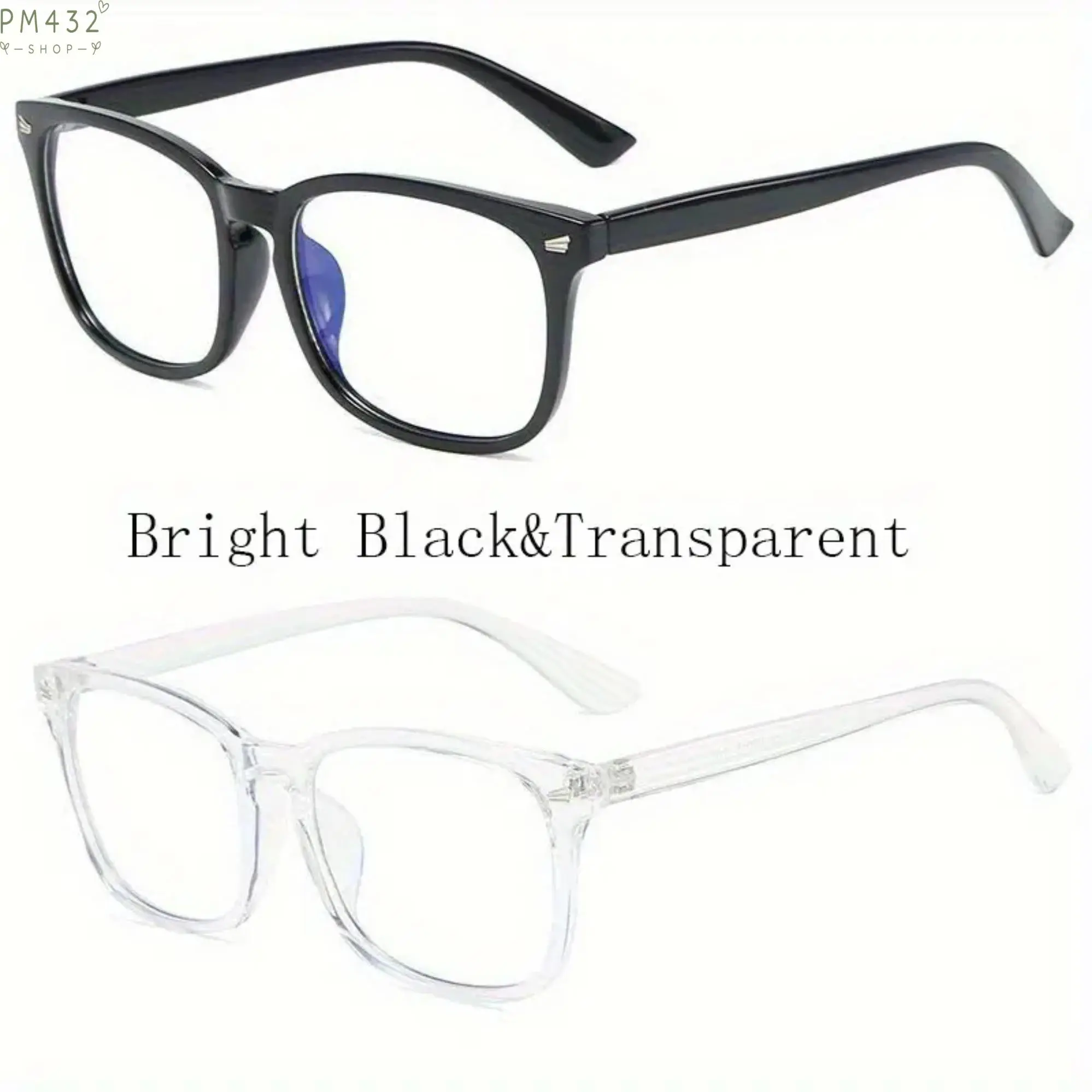 2 Pack Classic Fashion Glasses, Unisex Retro Full Frame Eyewear with Minimalist Design, Trendy Clear Lens Style Glasses for Men & Women, Lightweight Casual Accessories for Daily Wear, Travel, Party & Outdoor Activities