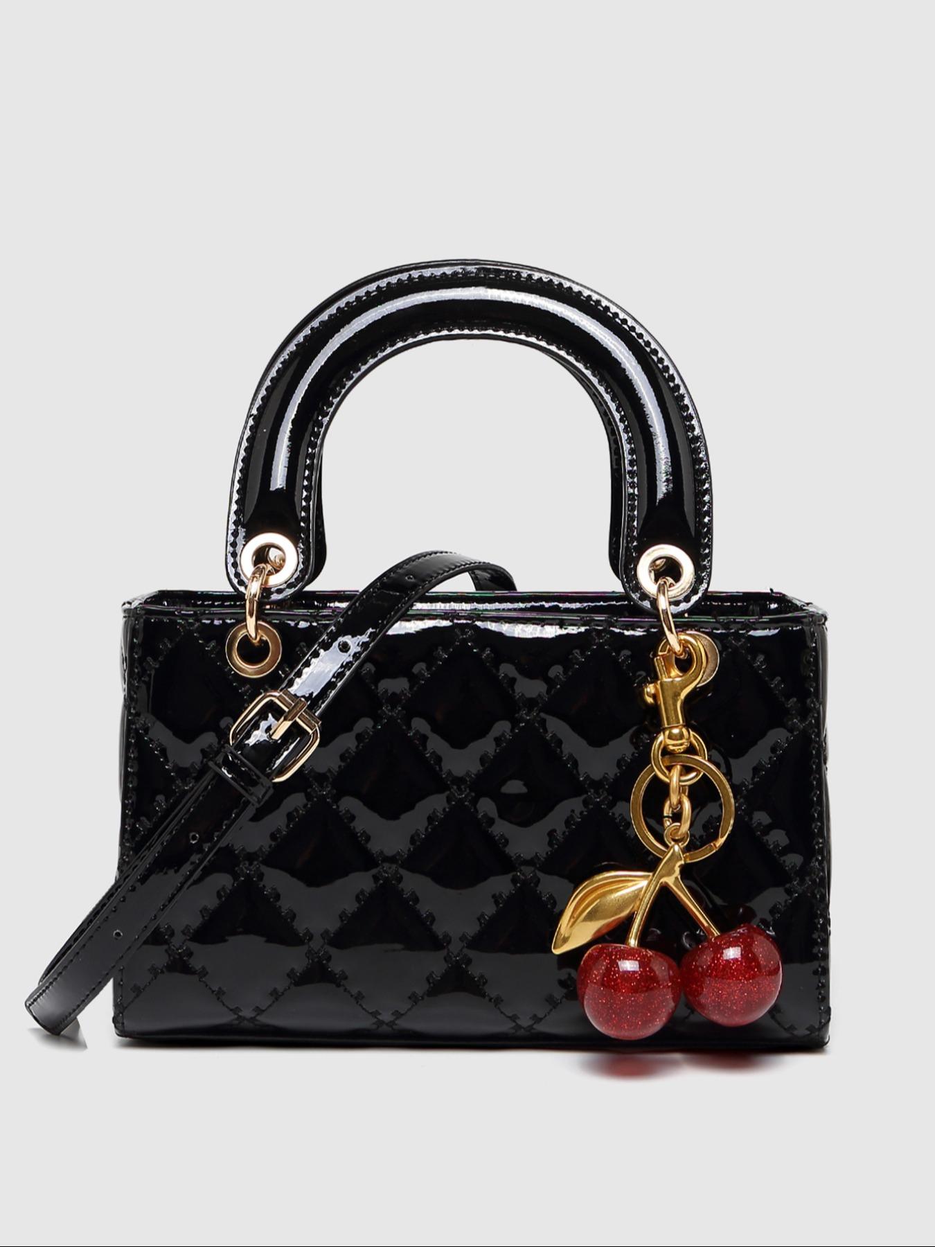 PU Leather Crossbody Bag, Wine Quilted Handbag, Casual Geometric Pattern Shoulder Clutch, Fall Winter Fashion Accessory, Lightweight Crossbody Bag, Crossbody Clutch Purse