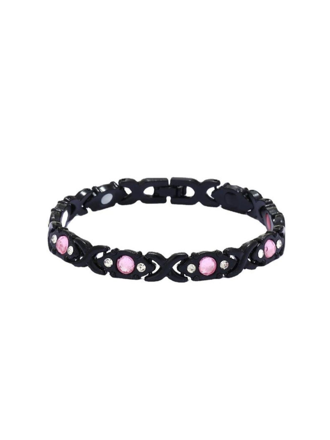 The gift for mom, energy magnet bracelet, eco-friendly alloy, adjustable ladies' wristband, magnetic bracelet, charming stainless steel bracelet, magnetic chain, pink crystal bracelet, Mother's Day gift