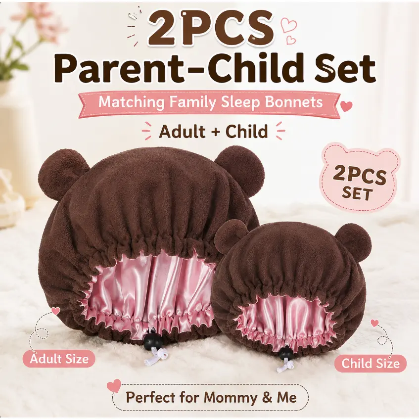 Soft Cute Bear and Devil Ears Sleep Hat, Warm Comfortable Night Cap for Sleepwear, Ideal for Cozy Nights