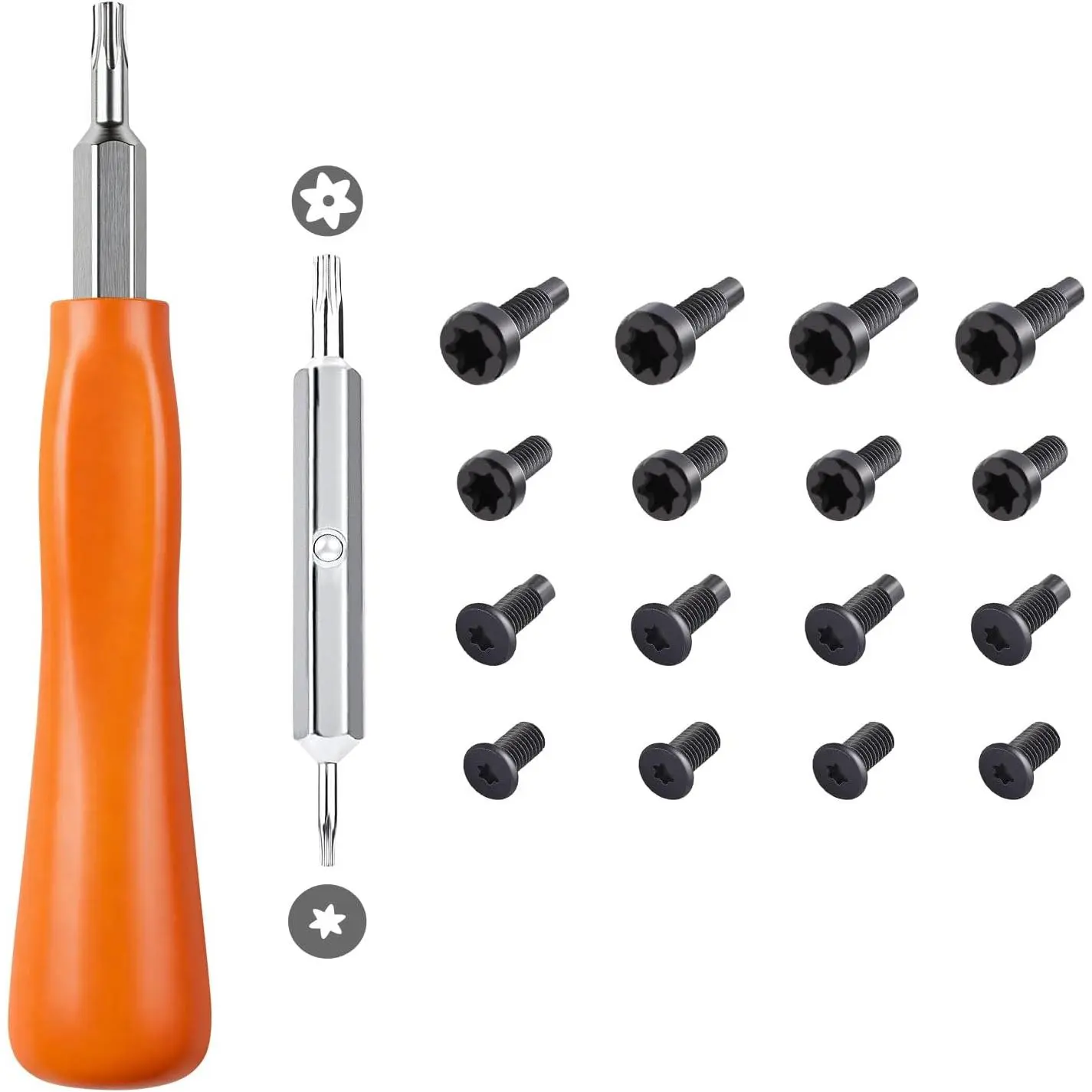 Ring Doorbell   Tool with  Screws,  | Video doorbell  changes, WiFi resets, T6 T15 , 16 count  screw ; orange  tip tool