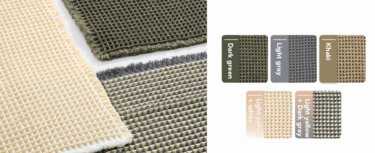 Deconovo Upgraded Boho Waffle Bath Mat - Super Absorbent, Non-Slip, Machine Washable Rug for Bathroom, Kitchen, Bedroom, Living Room, Hallway, and Entryways Deconovo Upgraded Boho Waffle Bath Mat - Super Absorbent, Non-Slip, Machine Washable Rug for Bathroom, Kitchen, Bedroom, Living Room, Hallway, and Entryways