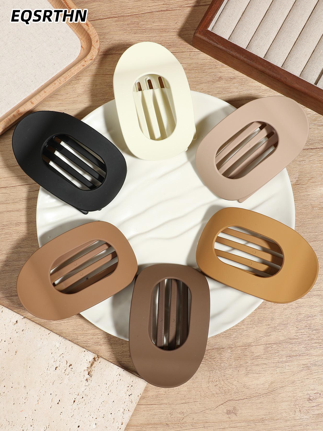 Solid Color Hair Claw, Flat Claw Clips, Casual Versatile Hair Accessories for Women, Minimalist Headwear Suitable for Thick Hair, Fashion Hair Accessories for Party, Daily Clothing Decor